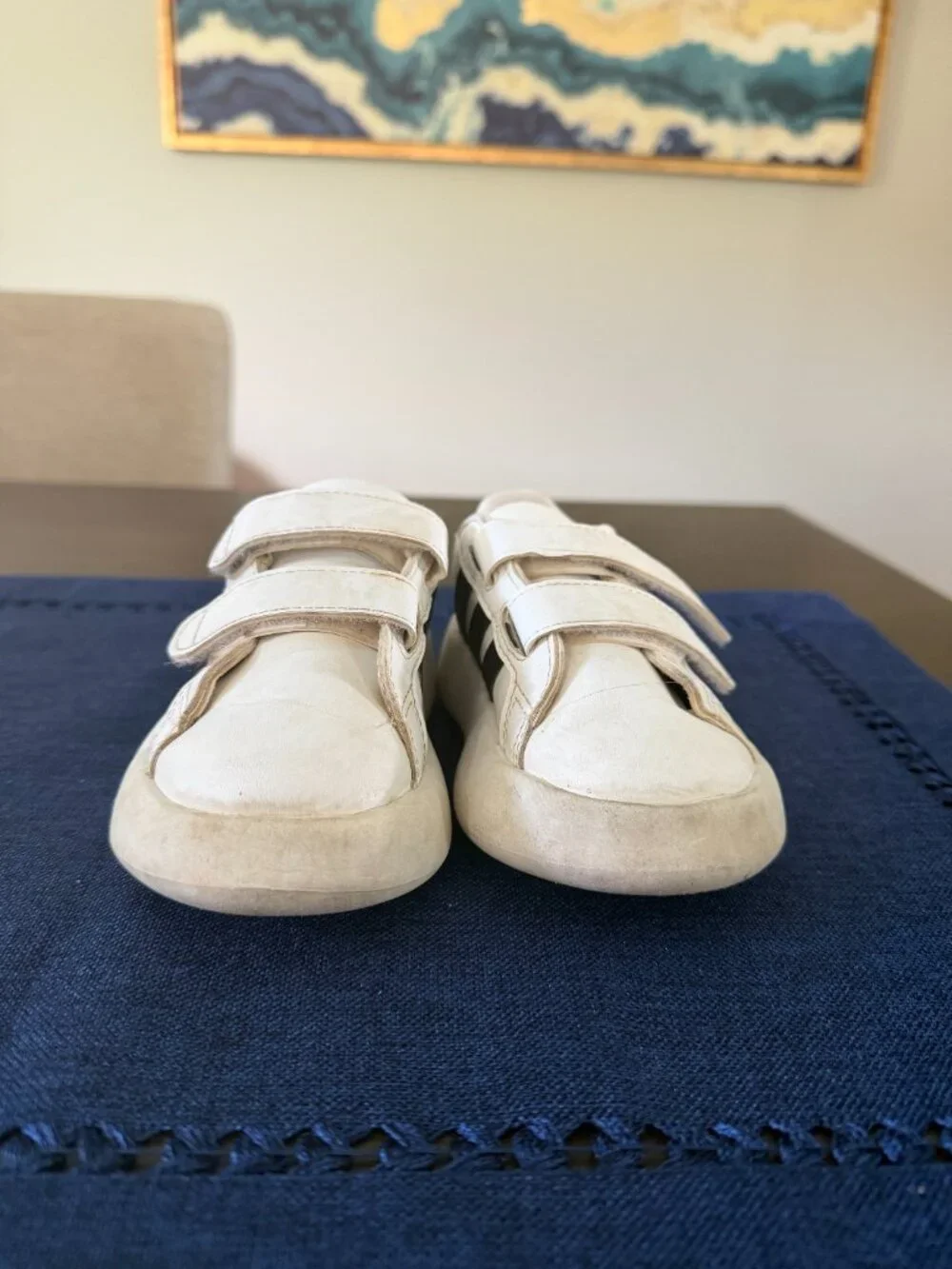 Adidas Toddler Sneakers | Size 7 | White & Black Hook-and-Loop Shoes